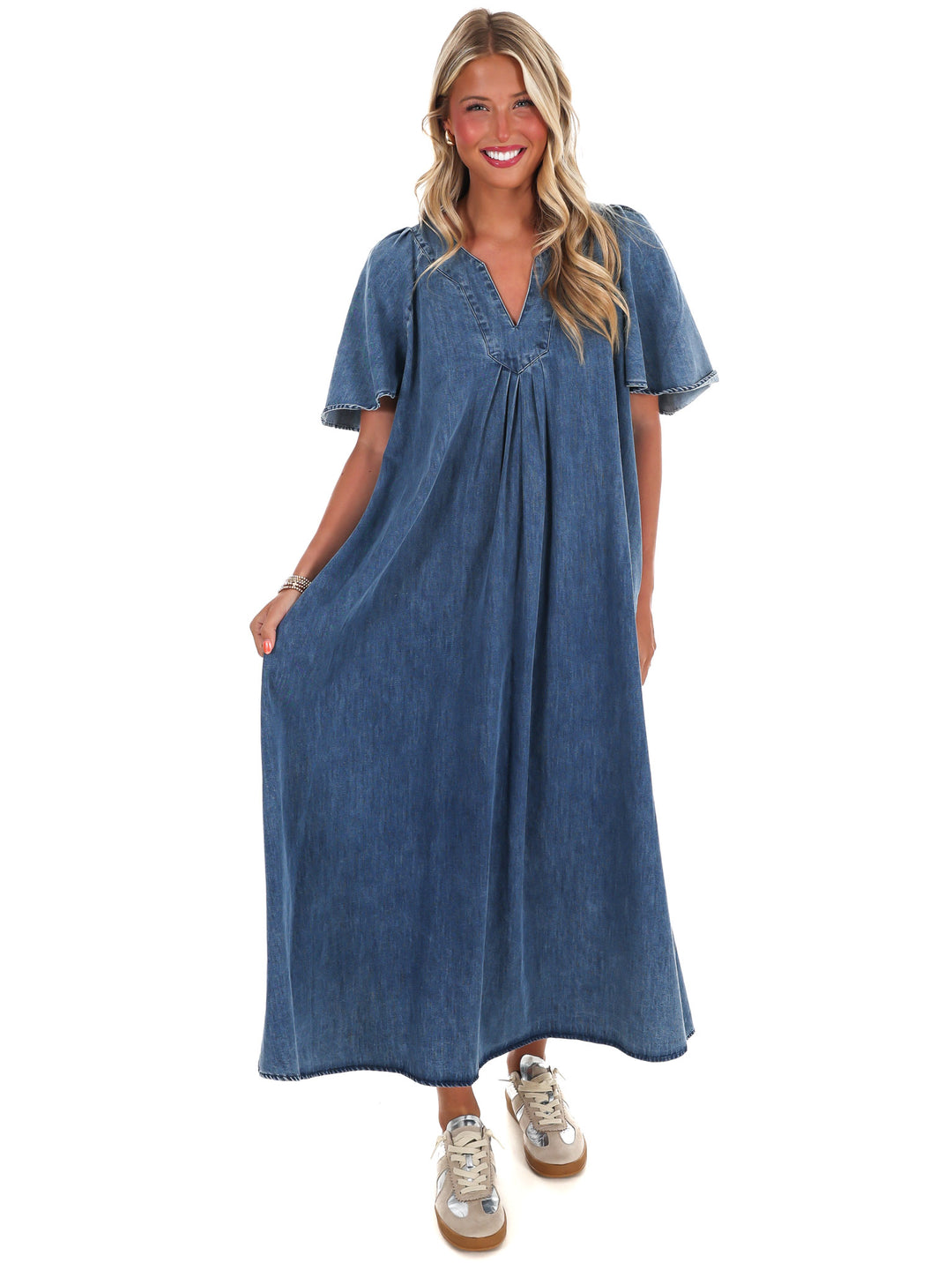 Take the Lead Denim Maxi Dress