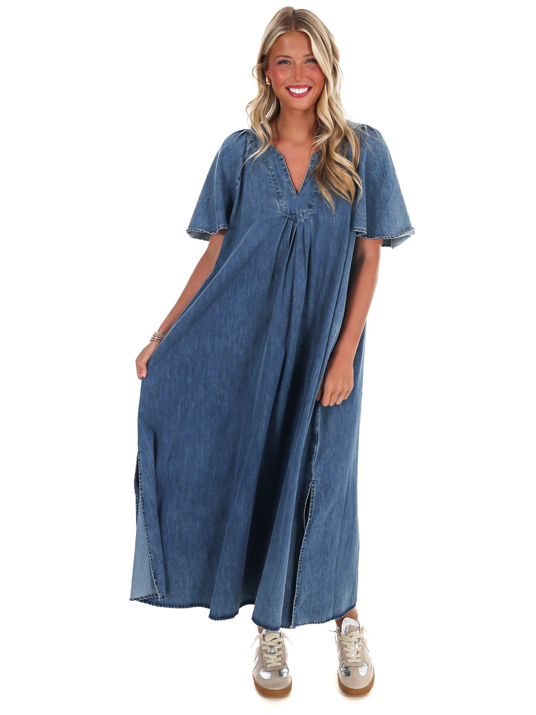Take the Lead Denim Maxi Dress