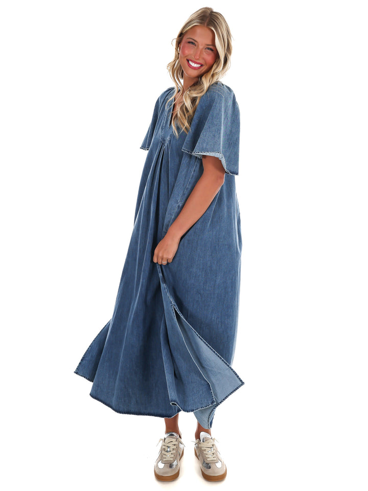 Take the Lead Denim Maxi Dress