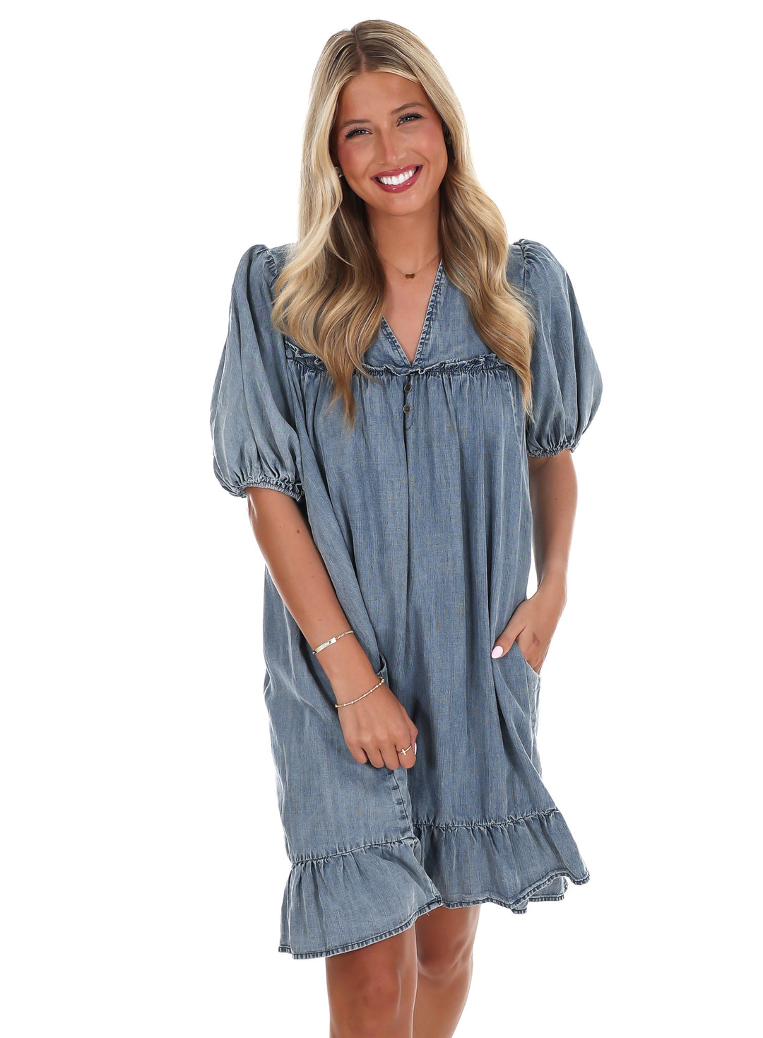 Never Break Your Heart Denim Dress  Josie's Boutique