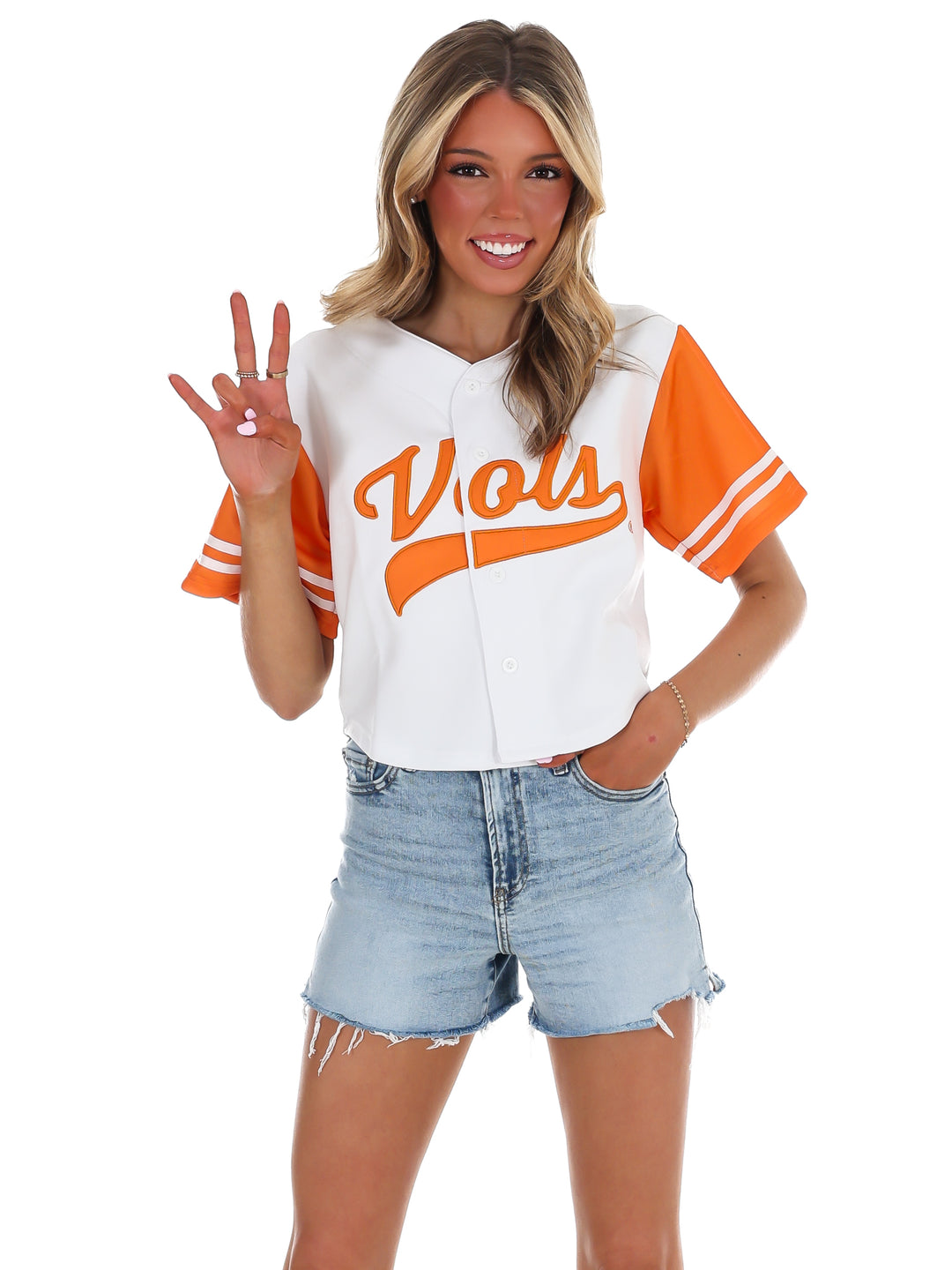 University of Tennessee Cropped Baseball Jersey