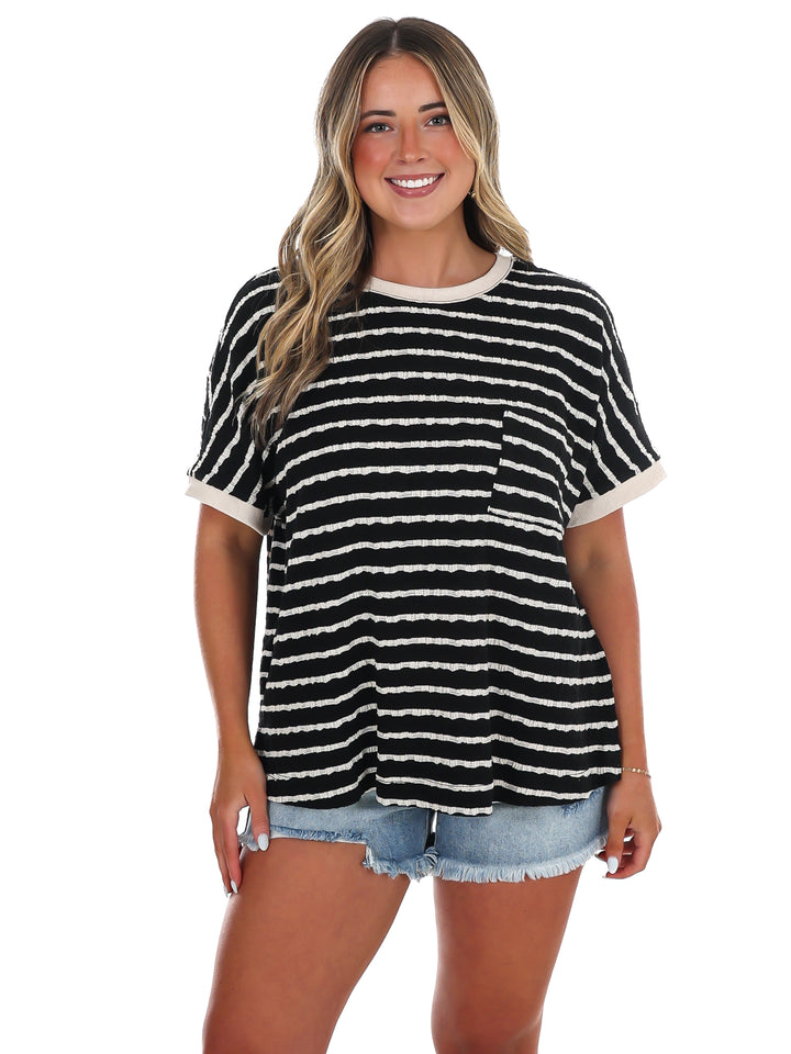 Textured Threads Stripe Top
