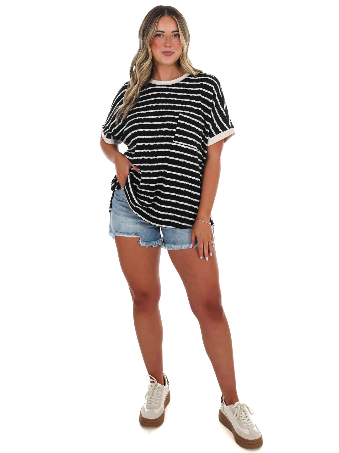 Textured Threads Stripe Top