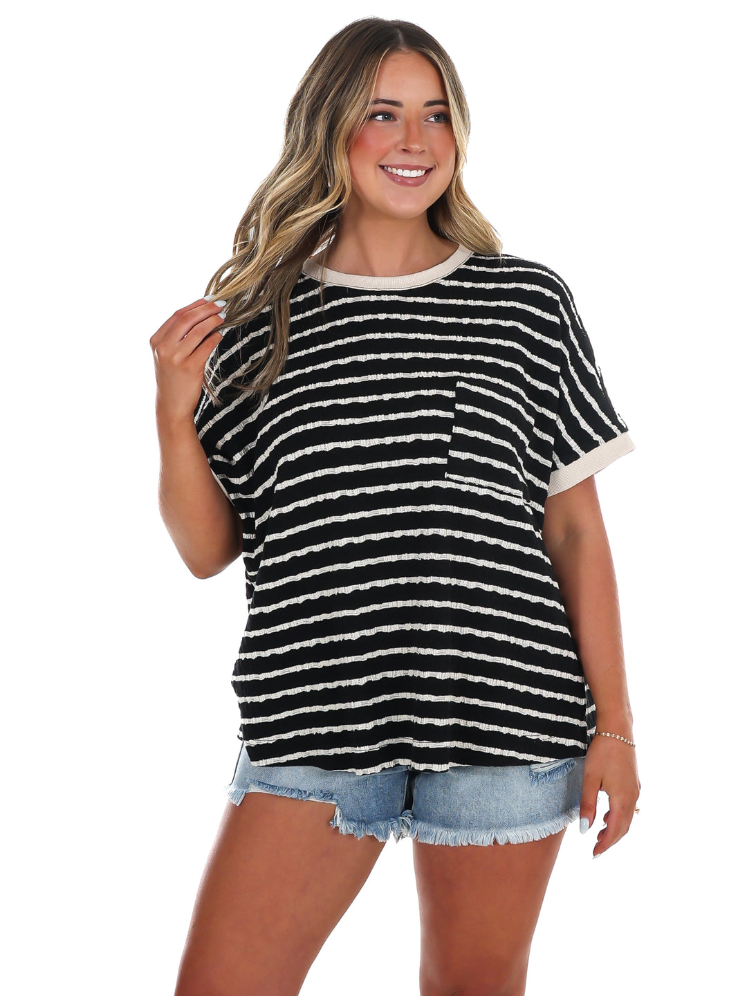 Textured Threads Stripe Top