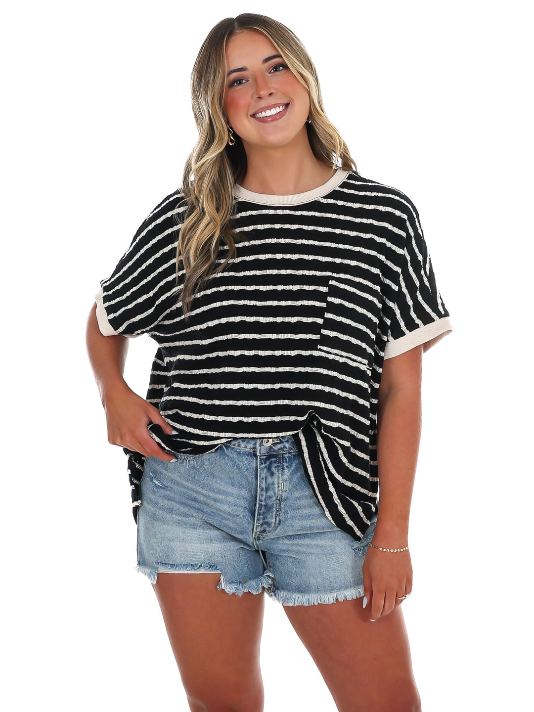 Textured Threads Stripe Top