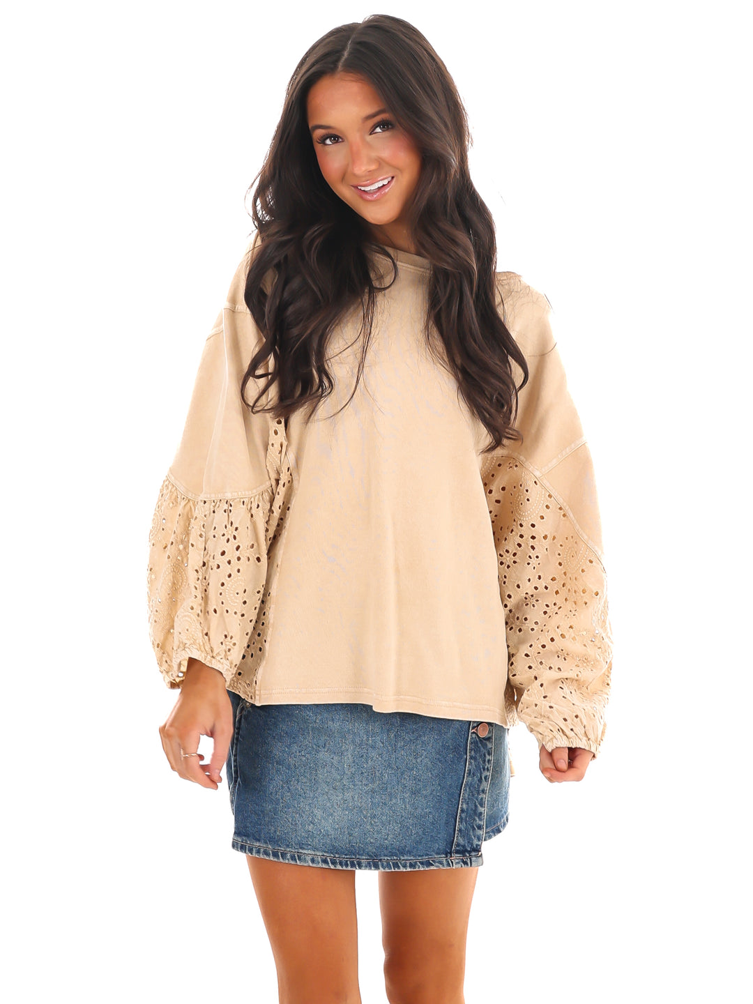 Check On Me Eyelet Top