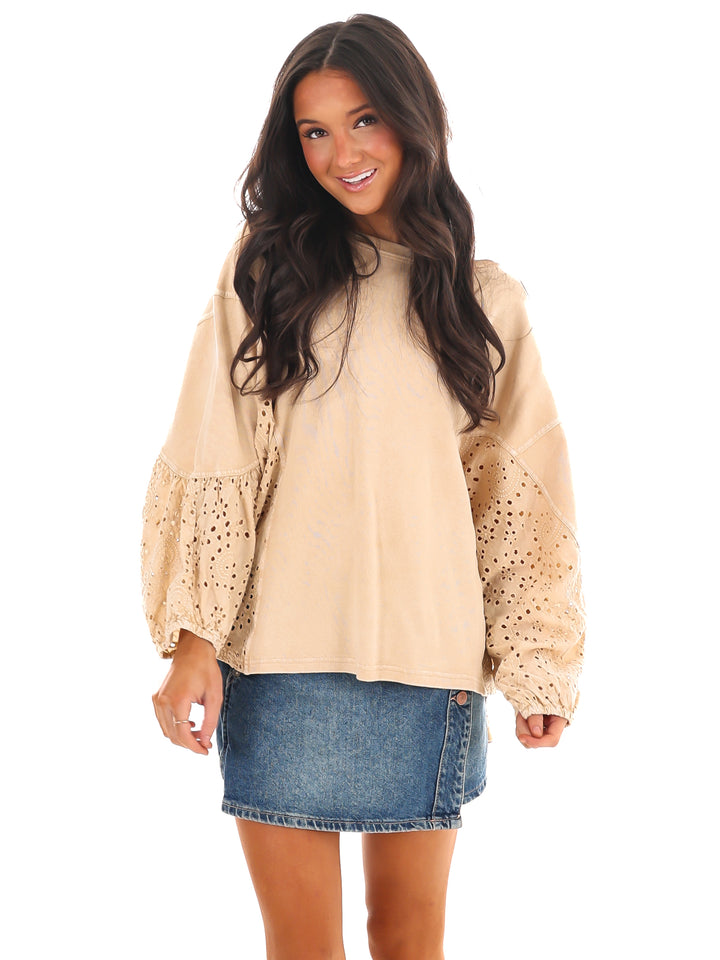 Check On Me Eyelet Top