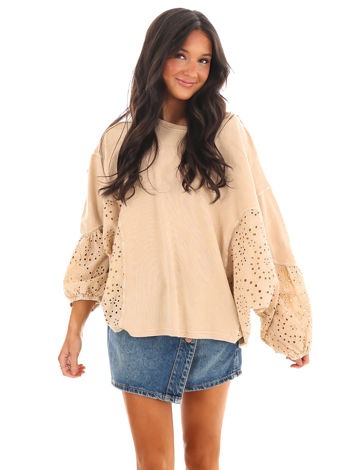 Check On Me Eyelet Top