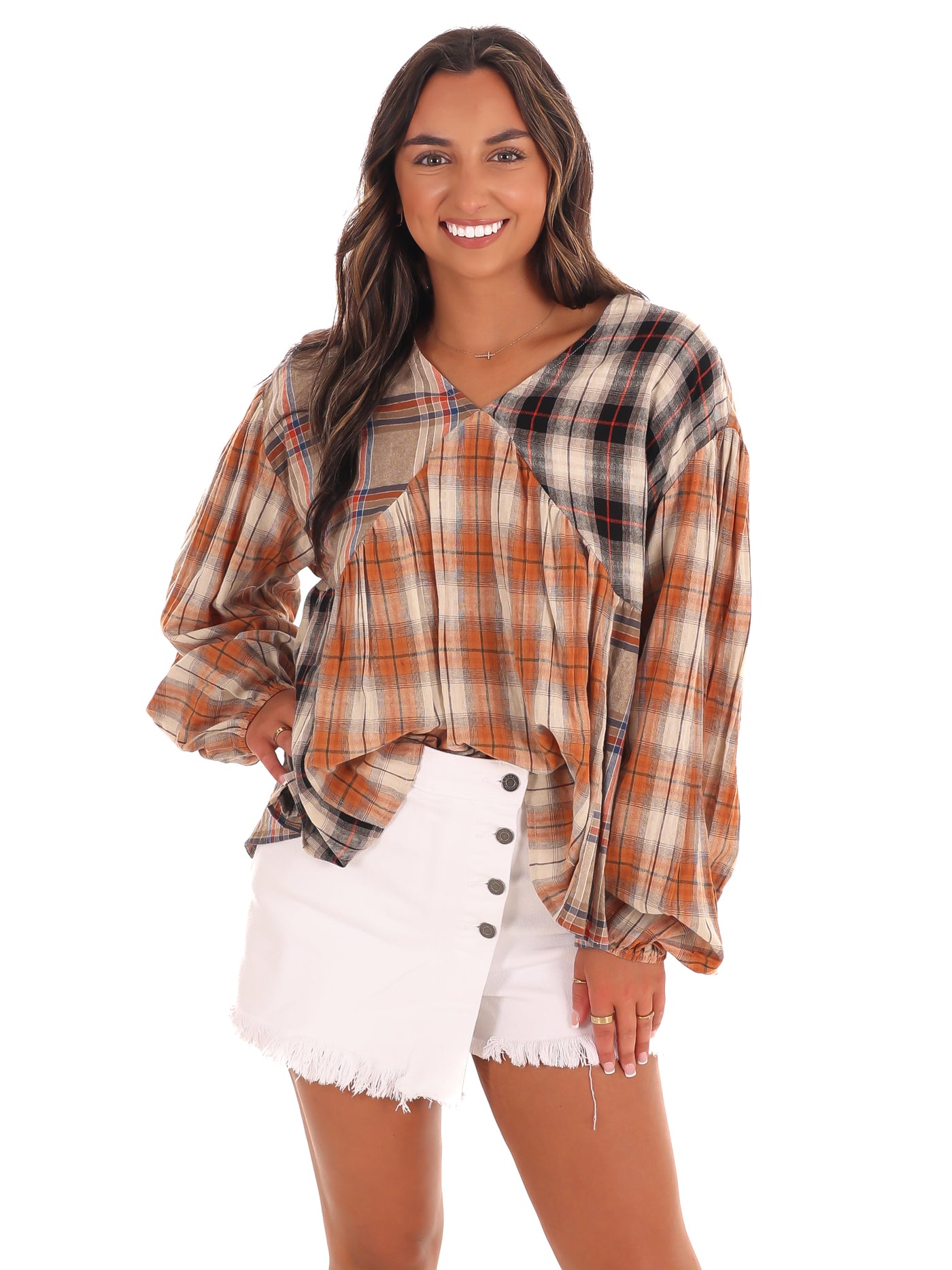 Autumn Afternoon Plaid Top