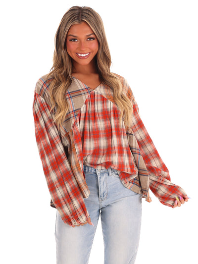 Autumn Afternoon Plaid Top