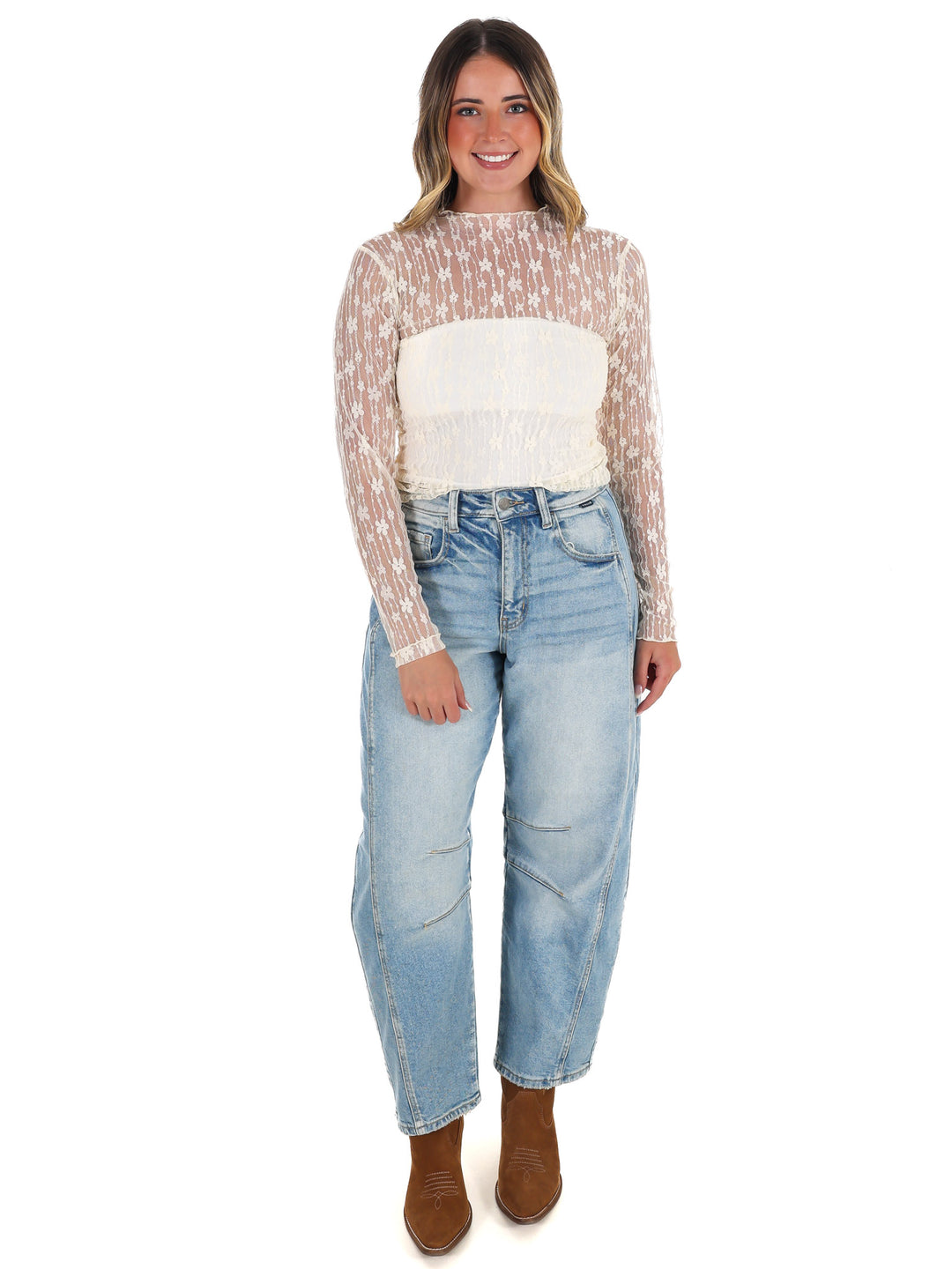 Summer Fling Sheer Floral Top