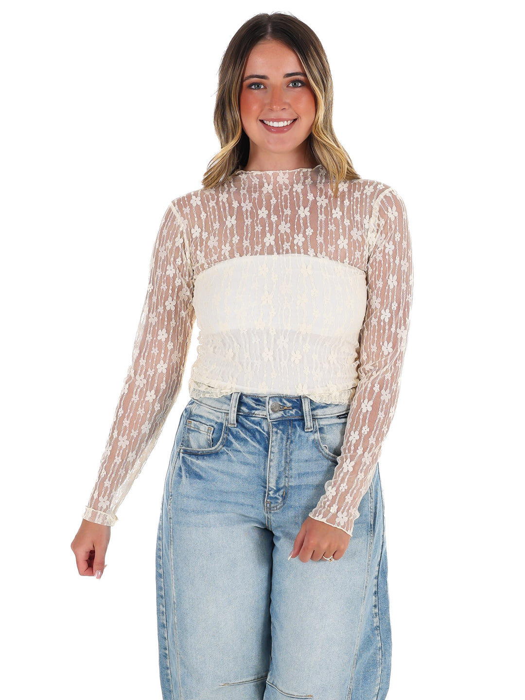 Summer Fling Sheer Floral Top