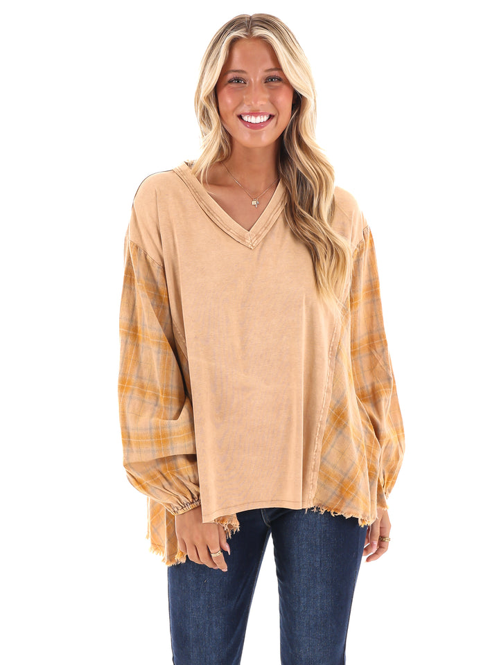 Say Anything Plaid Mix Tunic Top