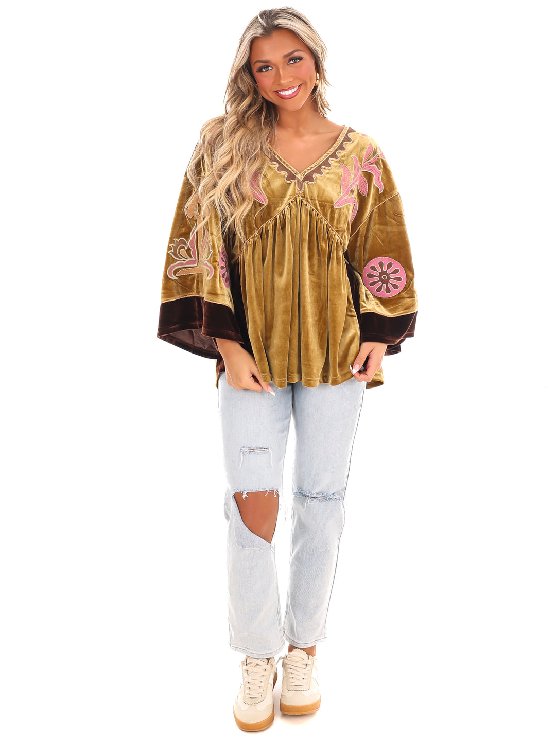 Love On the Brain Velvet Babydoll Top