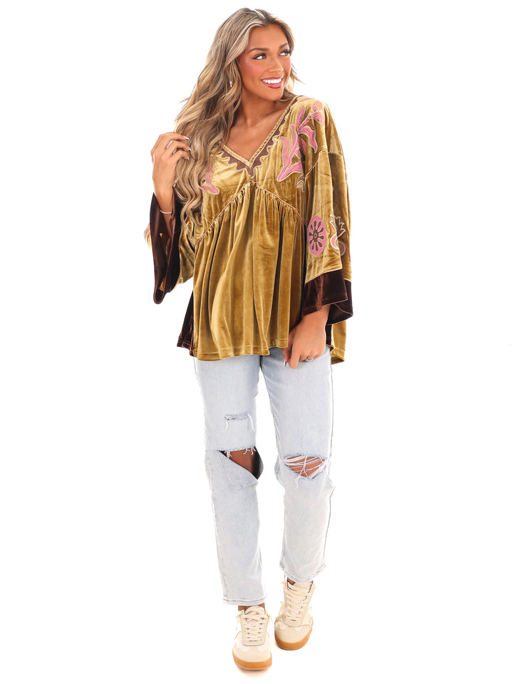 Love On the Brain Velvet Babydoll Top