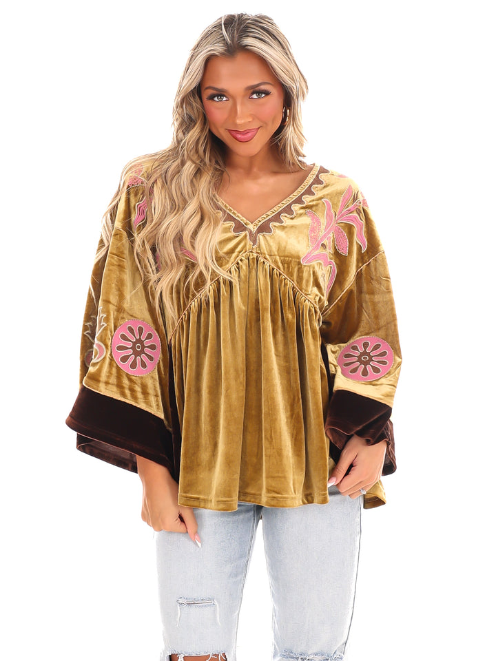 Love On the Brain Velvet Babydoll Top