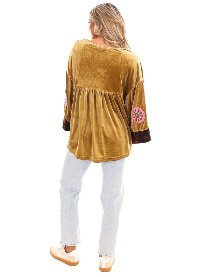 Love On the Brain Velvet Babydoll Top