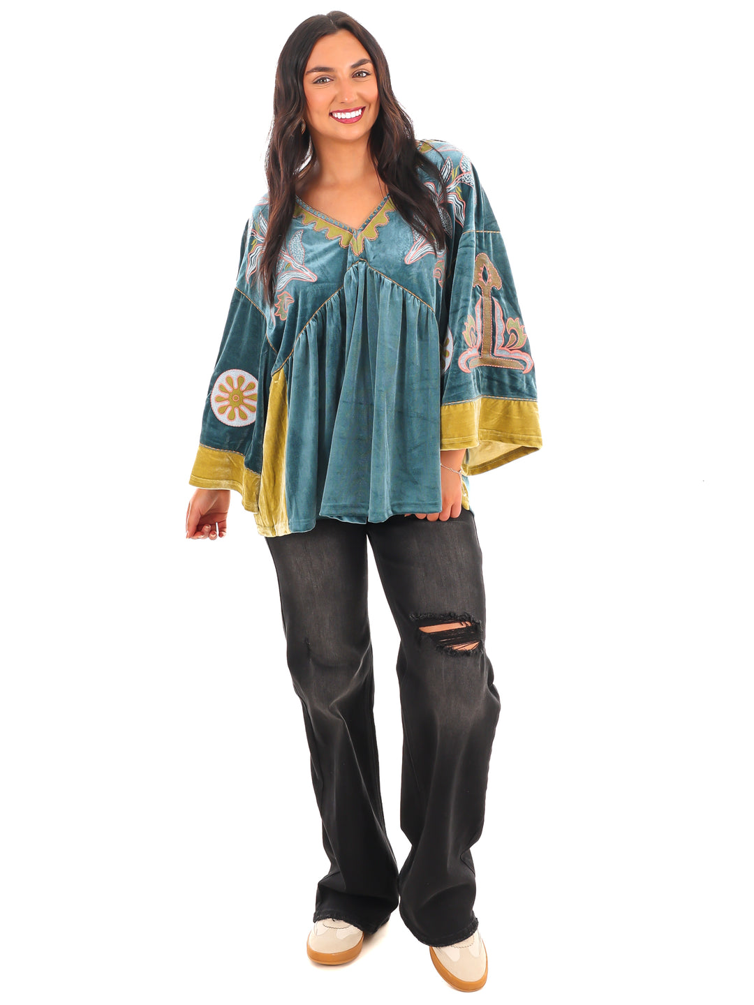 Love On the Brain Velvet Babydoll Top