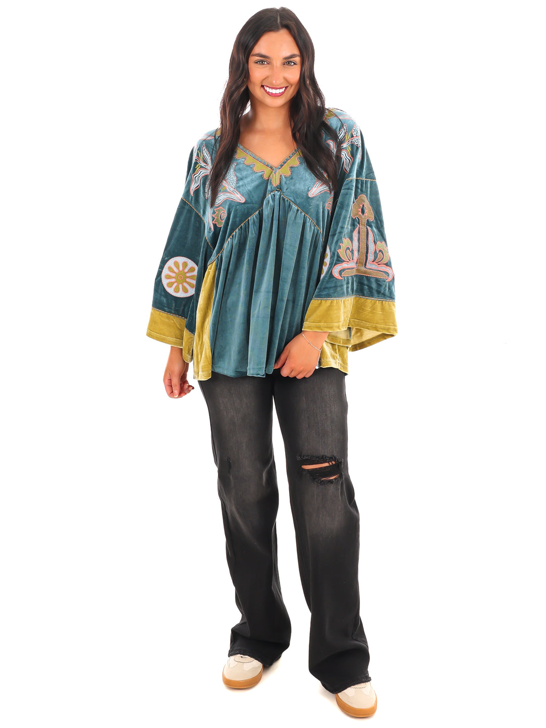 Love On the Brain Velvet Babydoll Top