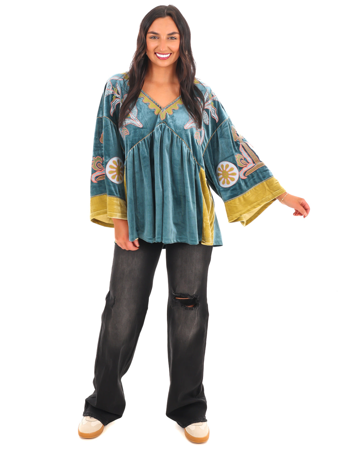 Love On the Brain Velvet Babydoll Top
