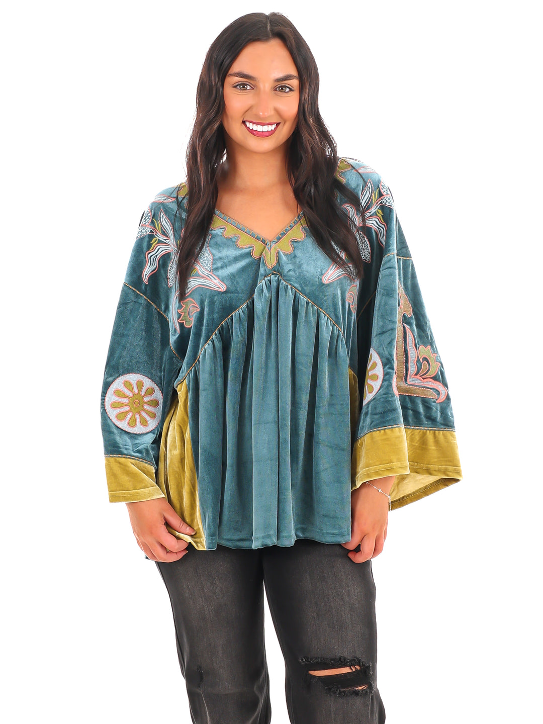 Love On the Brain Velvet Babydoll Top
