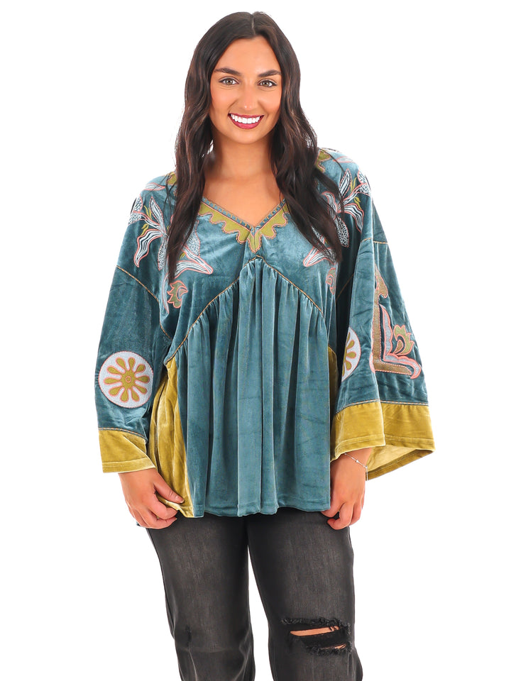Love On the Brain Velvet Babydoll Top