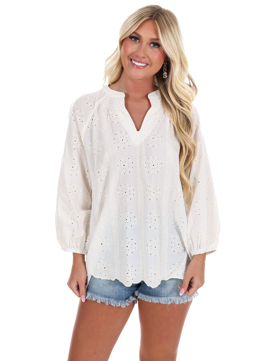 Every Morning Eyelet Lace Top
