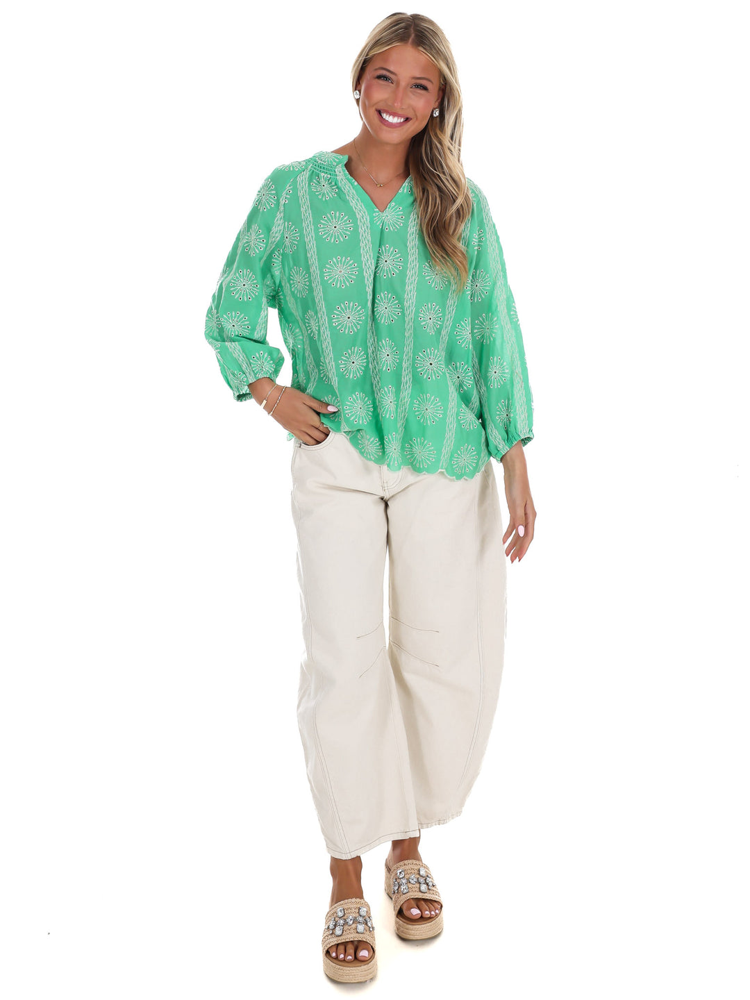 Every Morning Eyelet Lace Top