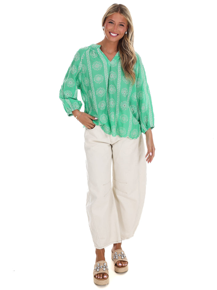 Every Morning Eyelet Lace Top