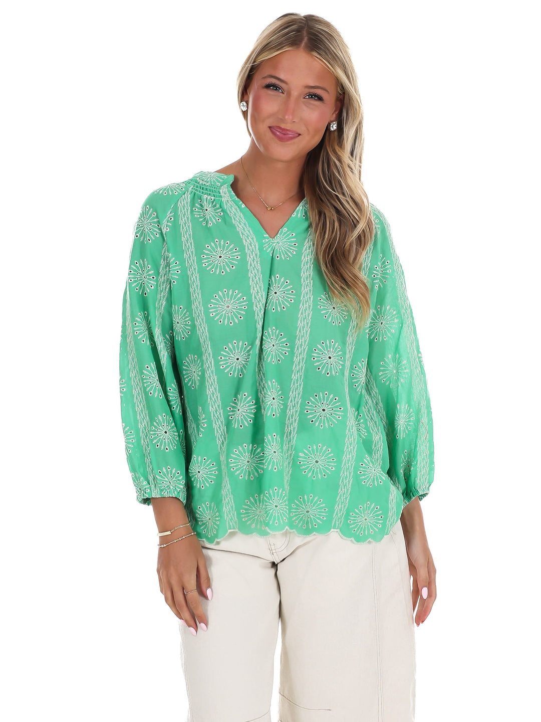 Every Morning Eyelet Lace Top