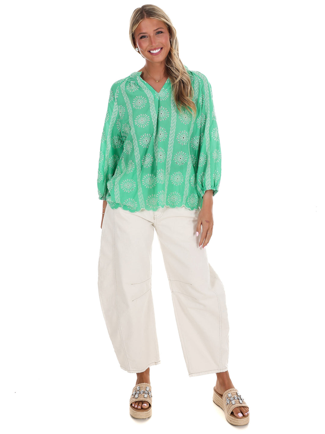 Every Morning Eyelet Lace Top