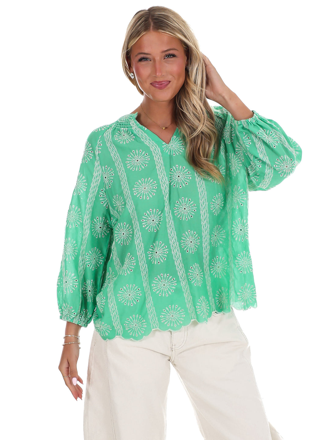 Every Morning Eyelet Lace Top