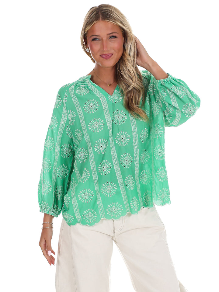 Every Morning Eyelet Lace Top
