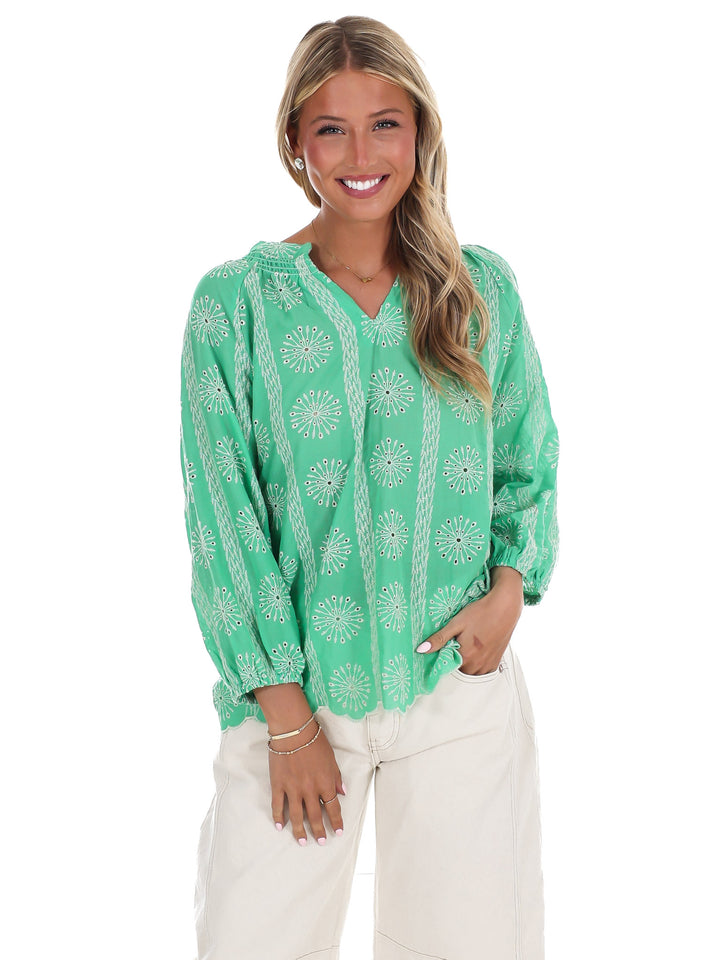 Every Morning Eyelet Lace Top