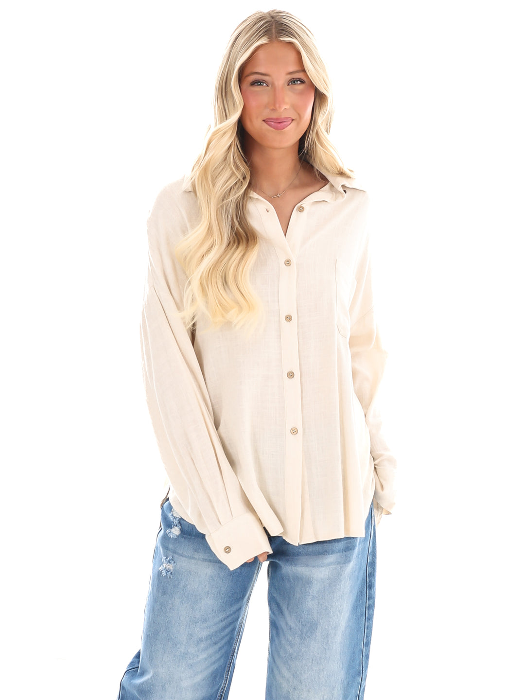 As You Are Button Down Top