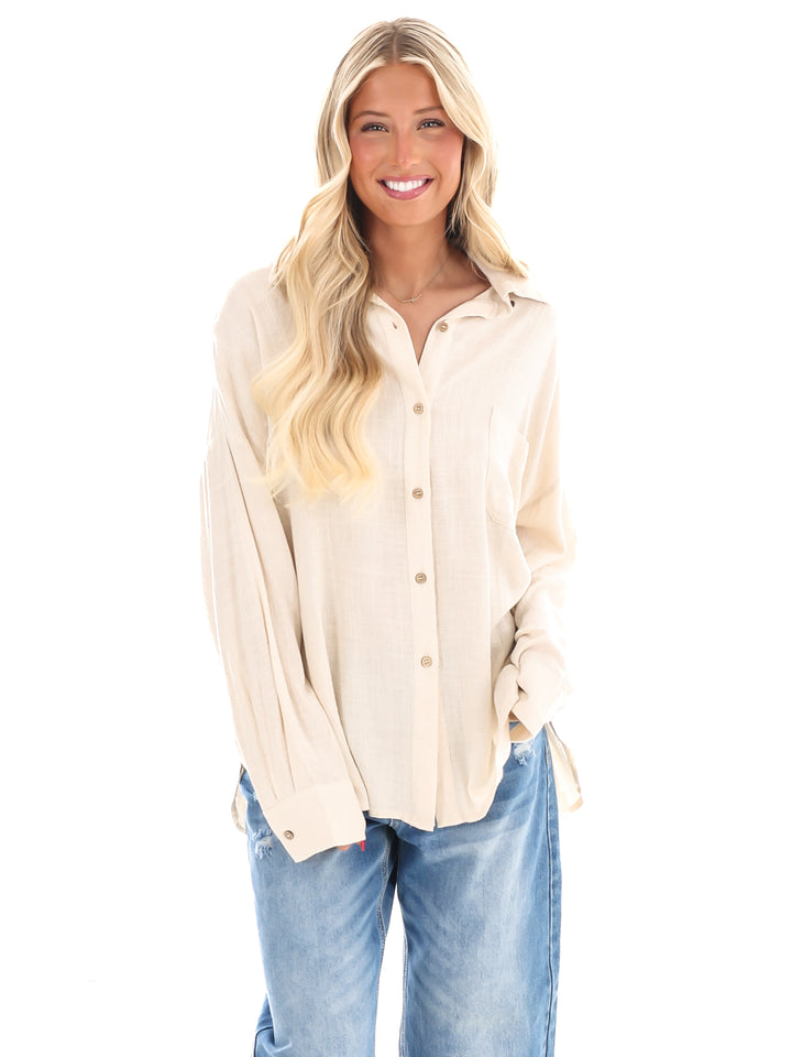 As You Are Button Down Top