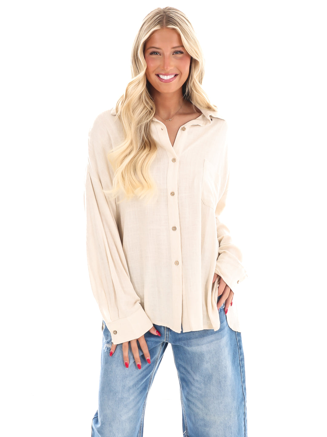 As You Are Button Down Top