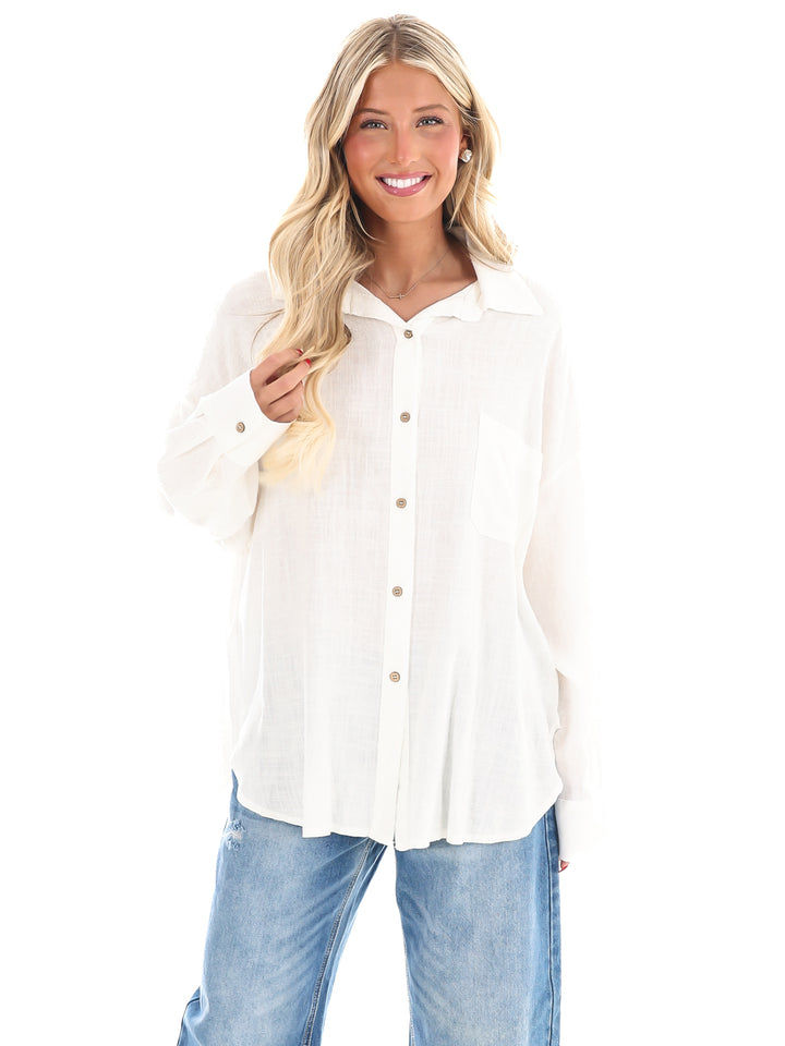 As You Are Button Down Top