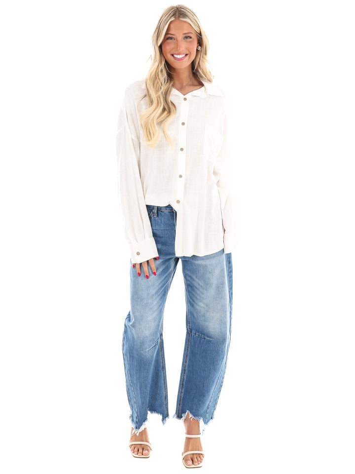 As You Are Button Down Top