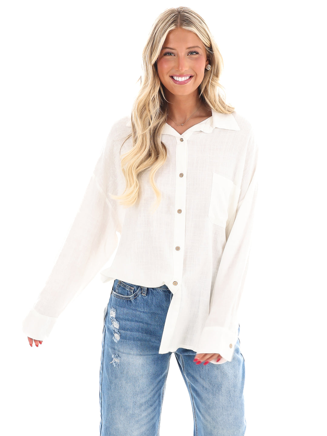 As You Are Button Down Top