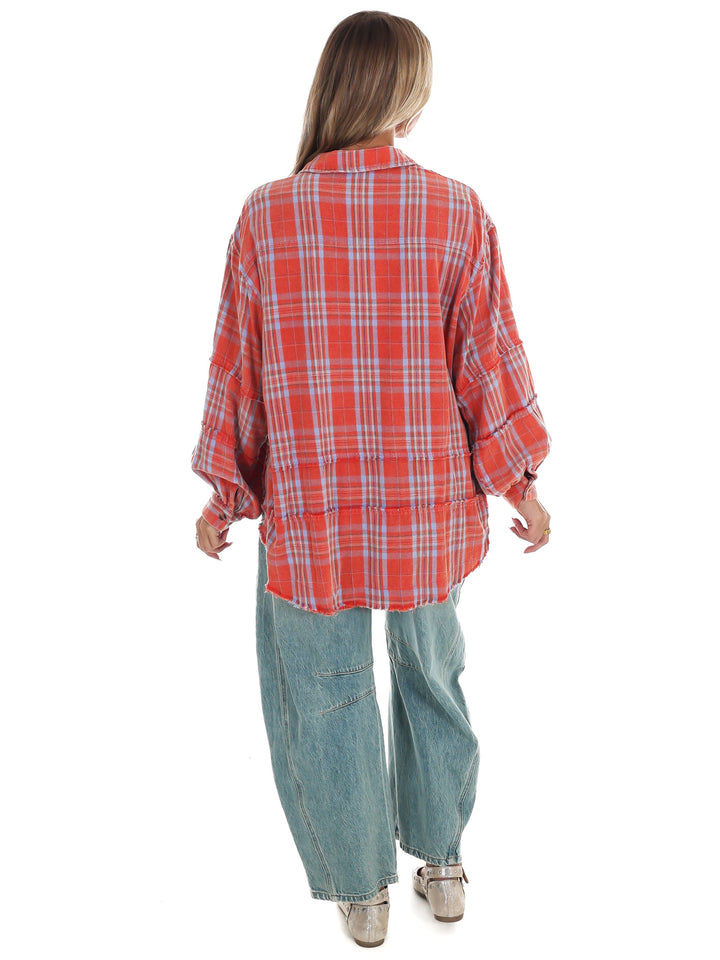 Campfire Plaid Button Up Top