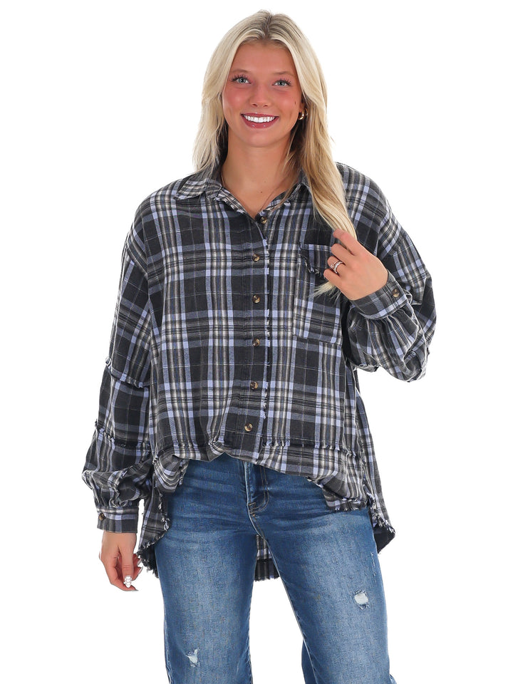 Campfire Plaid Button Up Top