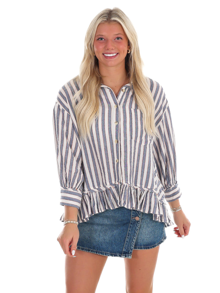 Easy Days Stripe Linen Top