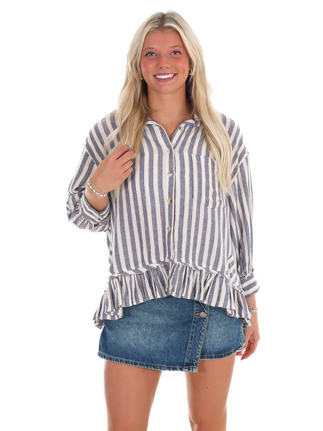 Easy Days Stripe Linen Top