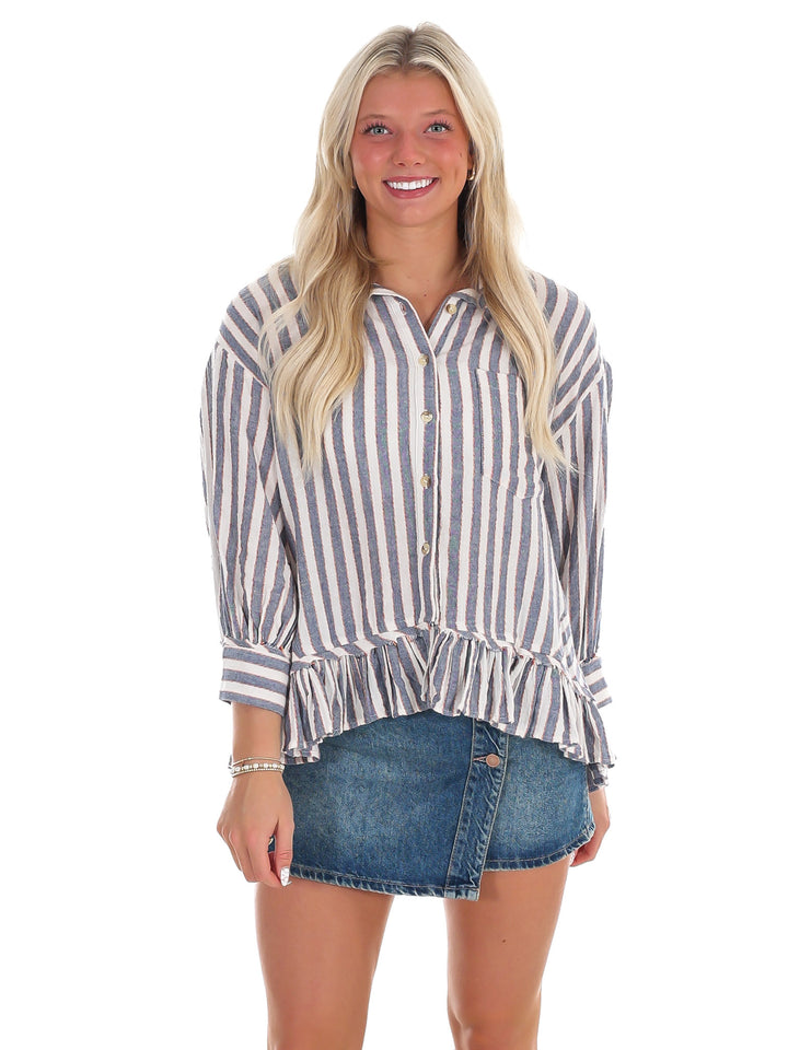 Easy Days Stripe Linen Top
