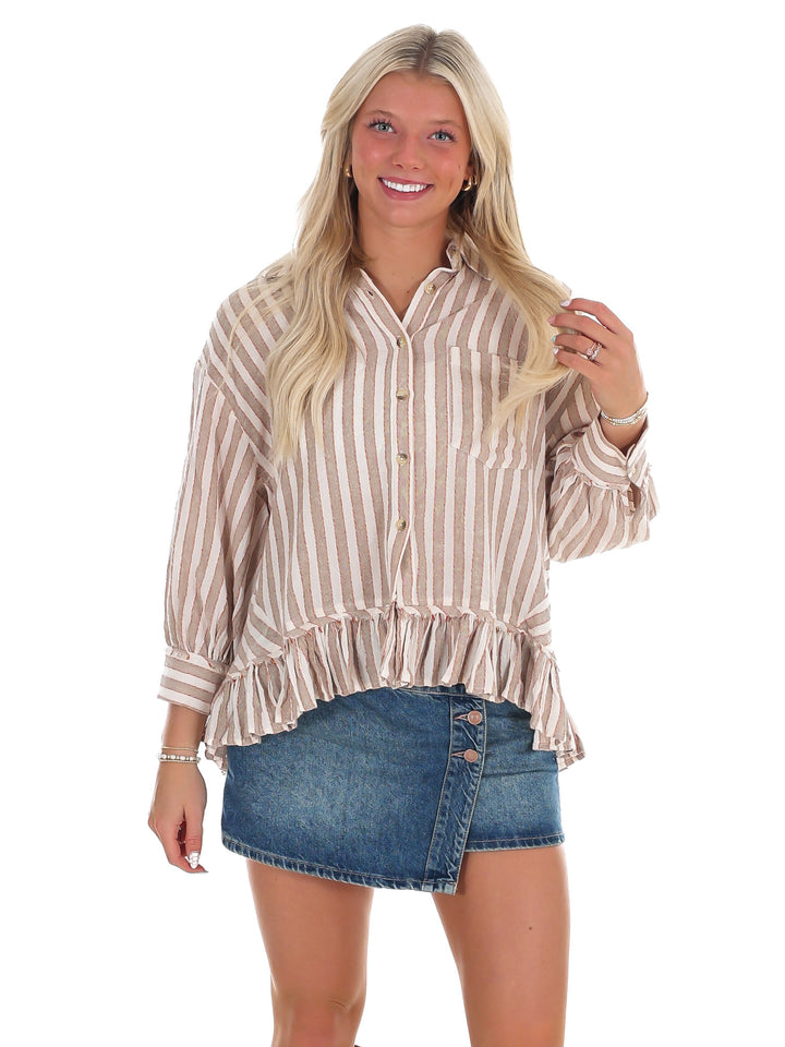 Easy Days Stripe Linen Top