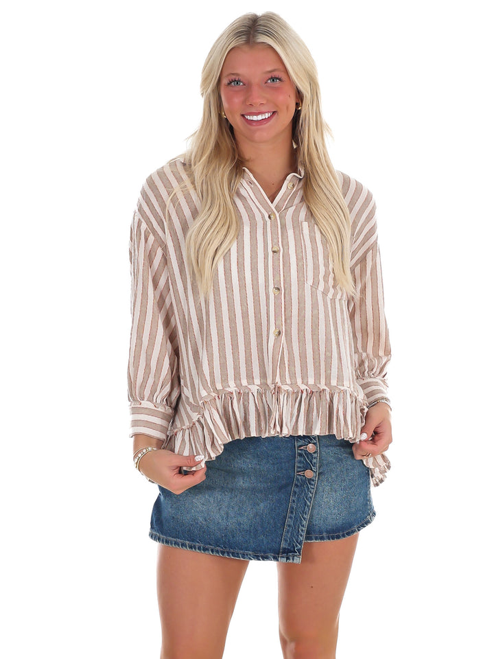 Easy Days Stripe Linen Top