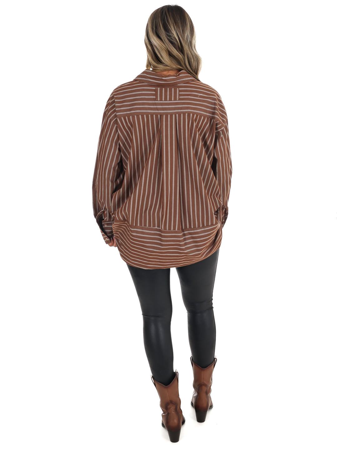 Simply Striped Poplin Button Down Top