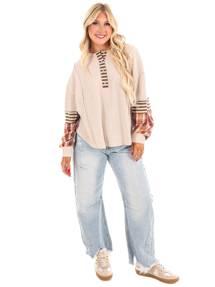 Get A Move On Plaid Thermal Top