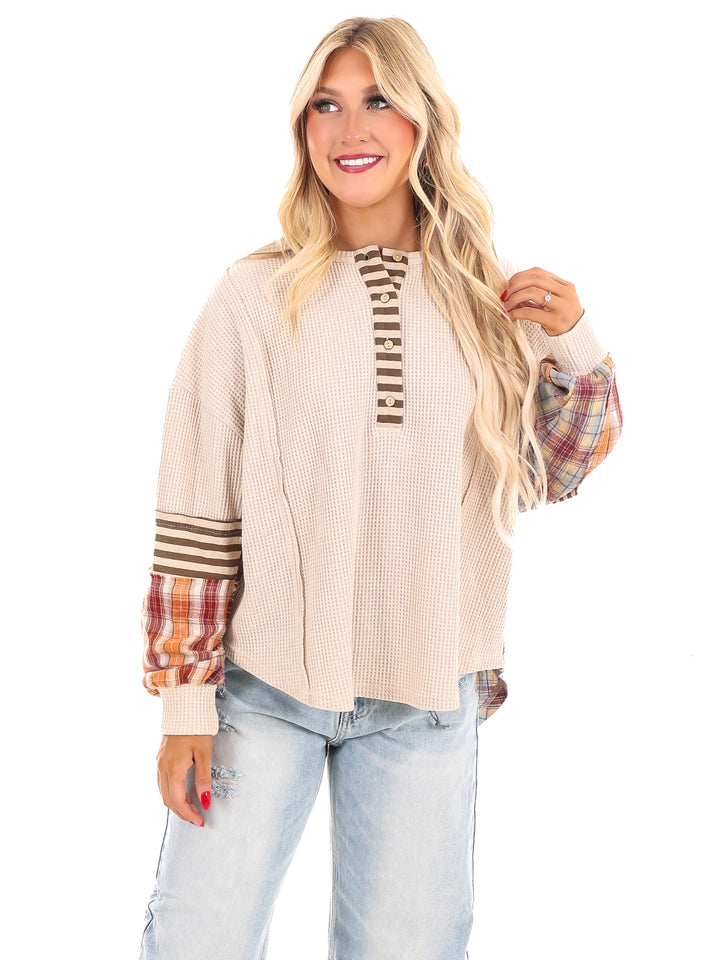 Get A Move On Plaid Thermal Top